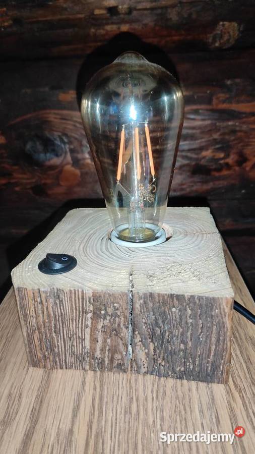 Lampka drewniana rustykalna loftowa Oświetlenie Olsztyn
