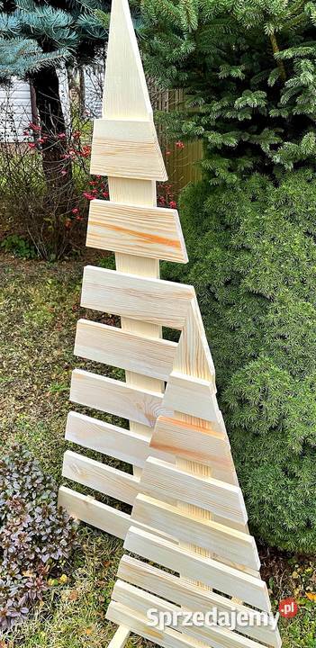 Świąteczna choinka drewniana choinka trókąt Dekoracje i ozdoby