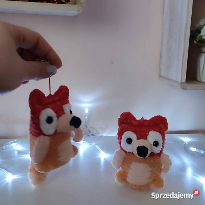 Szydełkowe Bluey i Red Heeler brelok do kluczy Kraków