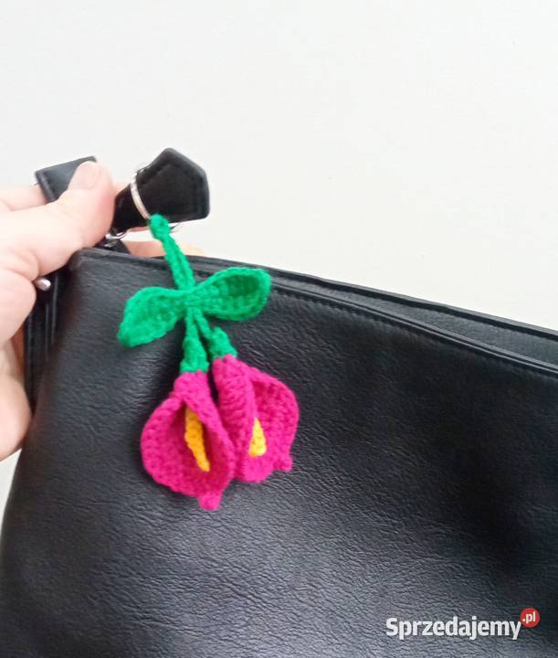 Kalie wykonane na szydełku brelok do kluczy
