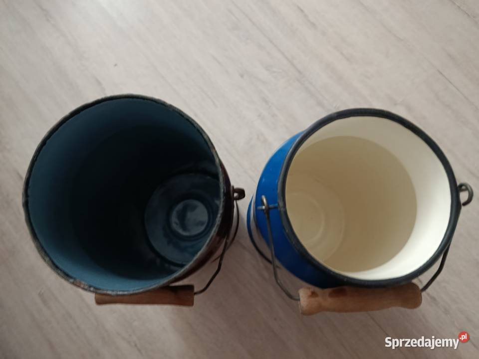 2 kanki emalia 5 litrów z PRL duże Choszczno