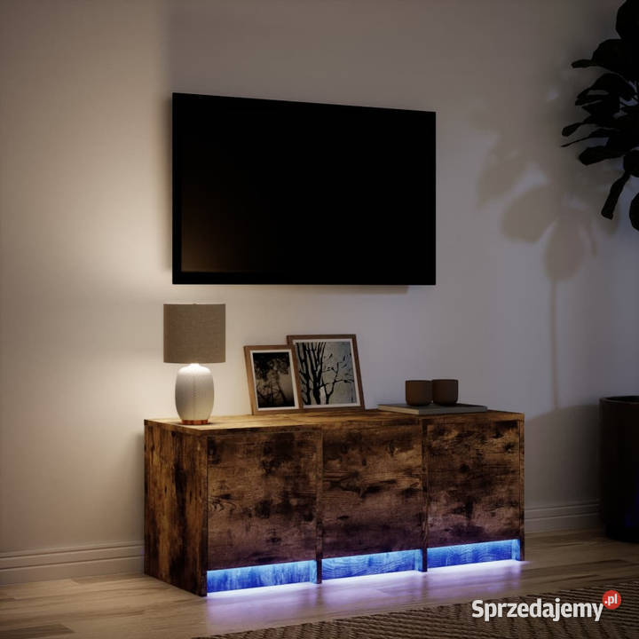 Szafka pod TV z LED przydymiony dąb 97x34x40 Warszawa