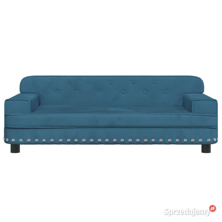 Sofa dzieci niebieska 90x53x30 aksamit WM3196279 mazowieckie Warszawa