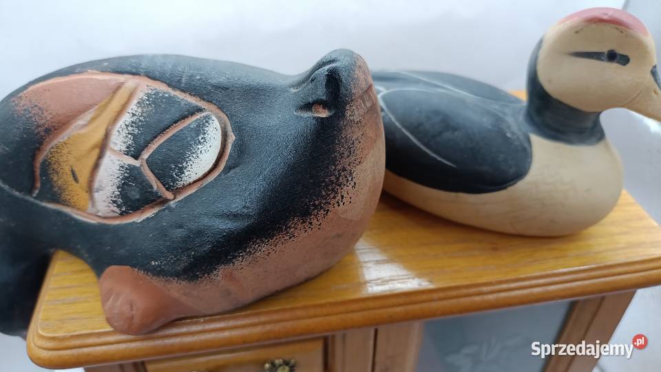 Figurki ceramiczne ptaki dwie kaczki Zamość