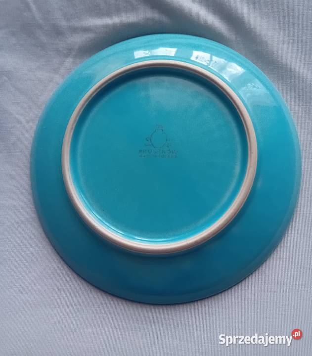 Turkusowy talerzyk porcelit Pruszków wzór