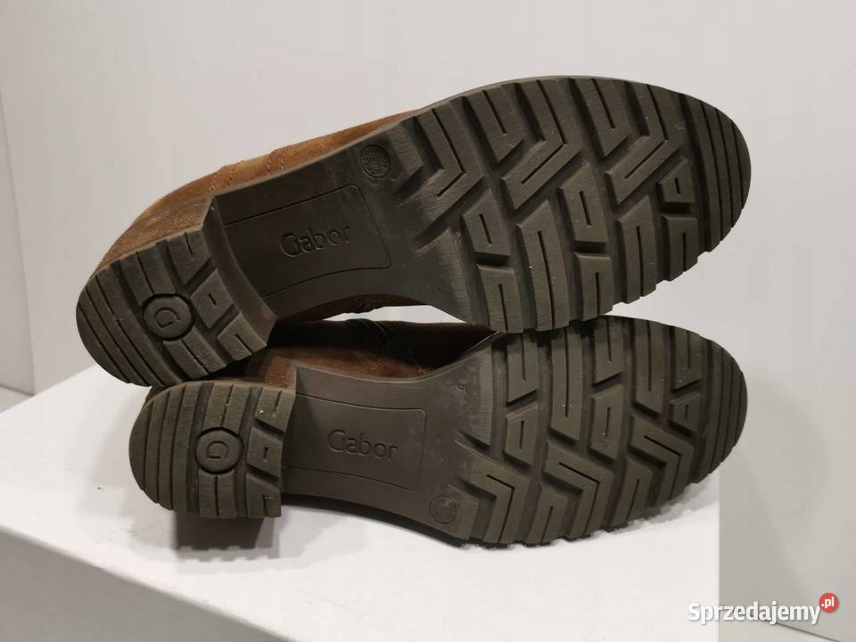 38 GABOR buty damskie botki brązowe zamsz na 24cm Szczerbice