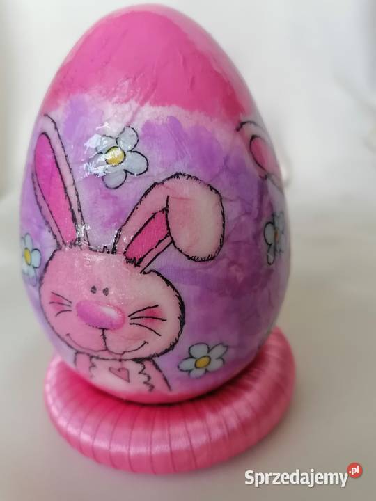 jajo pisanka stroik zając 12 hand made wielokolorowy Sierpc