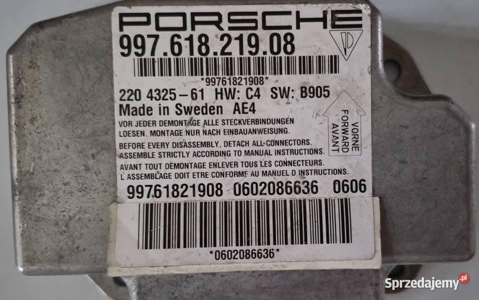 Sterownik poduszek airbag Porsche Wrocław sprzedam