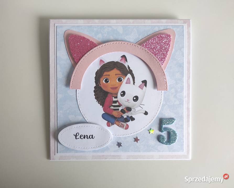 Kartka ręcznie robiona urodzinowa Koci Domek łódzkie Łódź