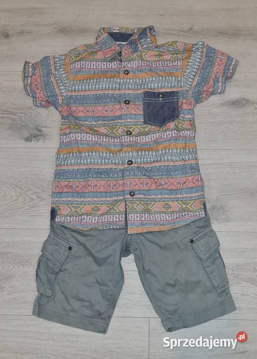 Zestaw chłopiec koszula szorty spodenki 122 Łódź