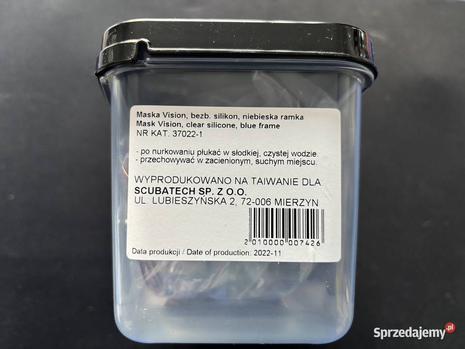 Maska Nurkowa Profesjonalna Vision bezb silikon śląskie Bytom