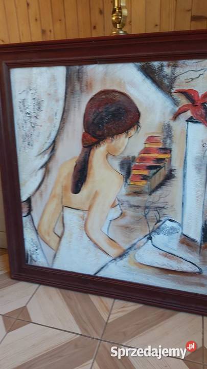 Obraz olejny kobieta i martwa natura Giżycko sprzedam