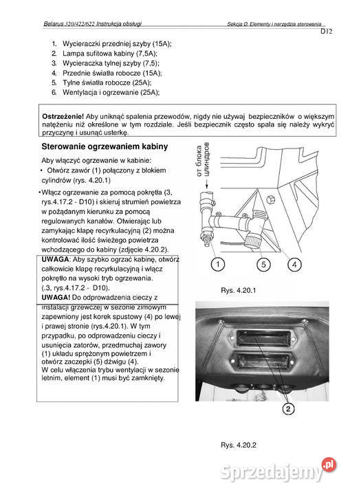 Instrukcja obsługi Belarus MTZ 320 422 623 Stalowa Wola