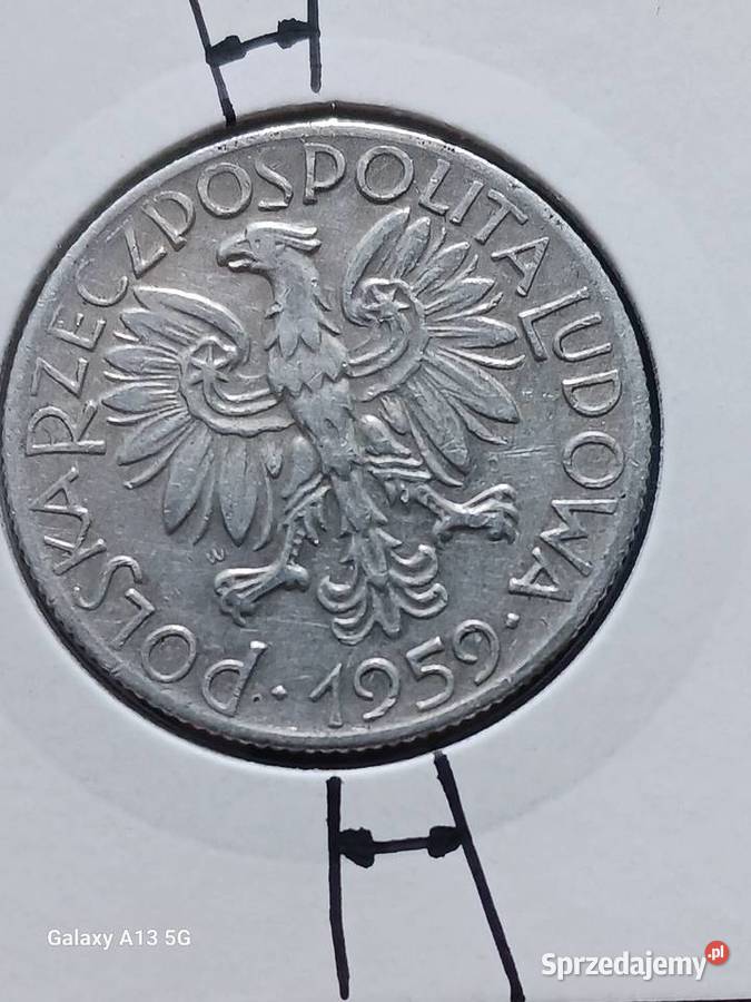 5 Złotych Rybak 1959 r 6 Skrętka Piękne Numizmatyka Konin