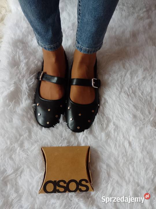 42 ASOS Design Czarne bogato zdobione baleriny z Kraków