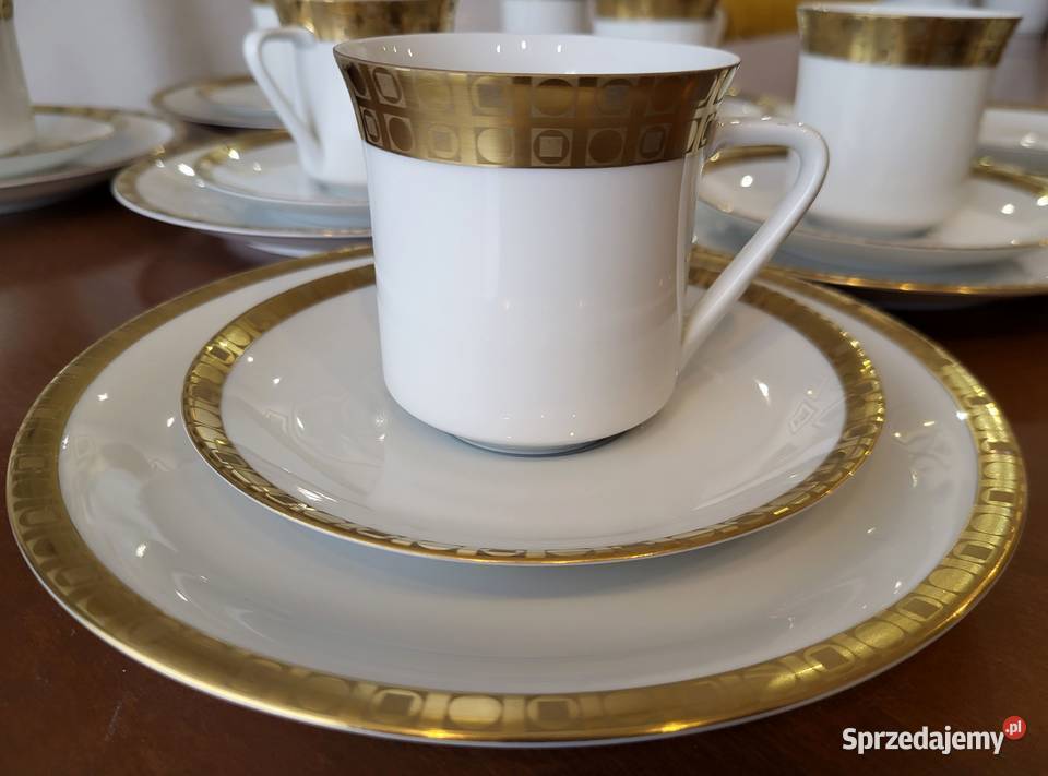 Thomas Bawaria elegancki zestaw do kawy Porcelana i szkło