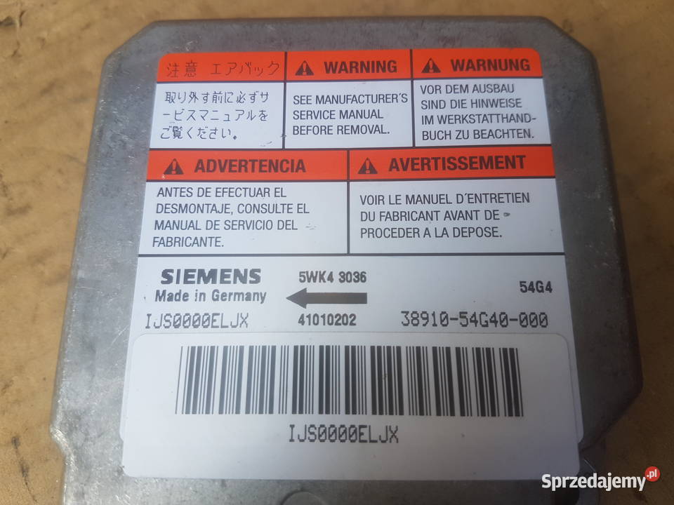 Suzuki Liana moduł sterownik poduszek dolnośląskie Legnica