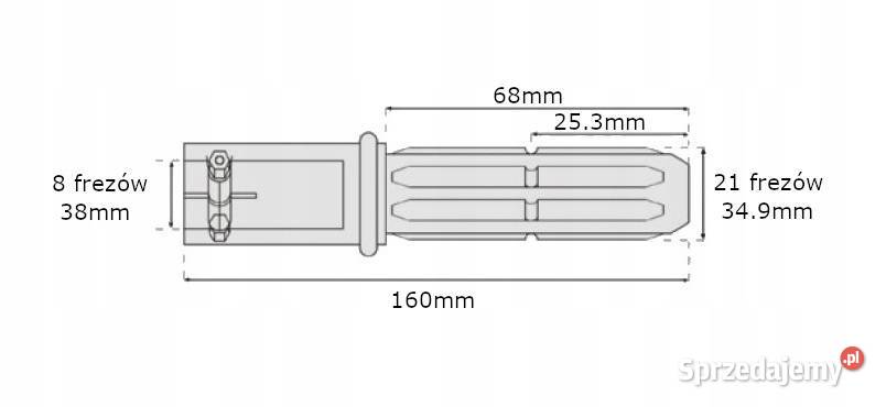 Adapter wałka WOM 8 frezów 38mm 21 frezów 349mm Pozostałe Kamionna