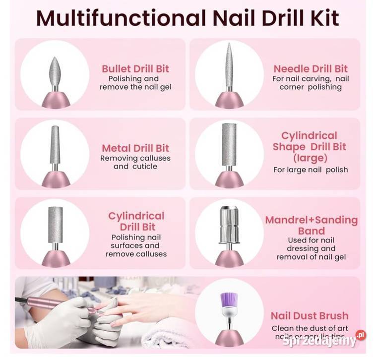 Frezarka do paznokci elektryczna Nail Drill Gdów sprzedam