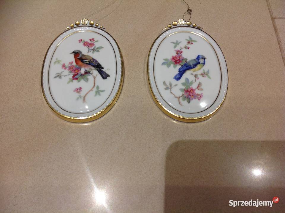 Stary Porcelanowy Obrazek KAISER WGERMANY Vógel Nowa Sól