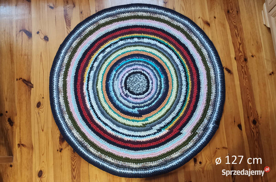 Dywan okrągły 127 rękodzieło zero waste Dywany Łódź sprzedam