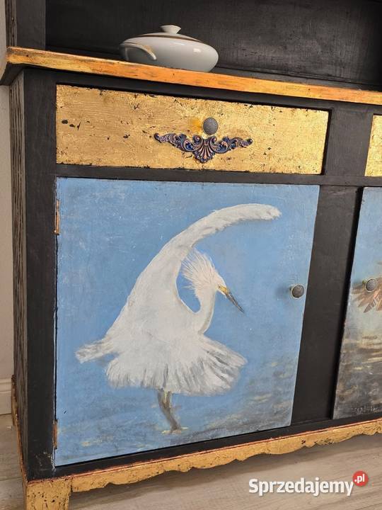 Kredens stylizacja piękny ręcznie odnowiony kujawsko-pomorskie Szembekowo