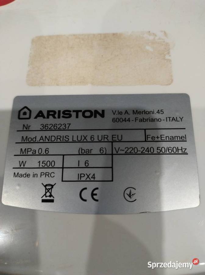 Ariston podumywalkowy podgrzewacz wody Orzesze