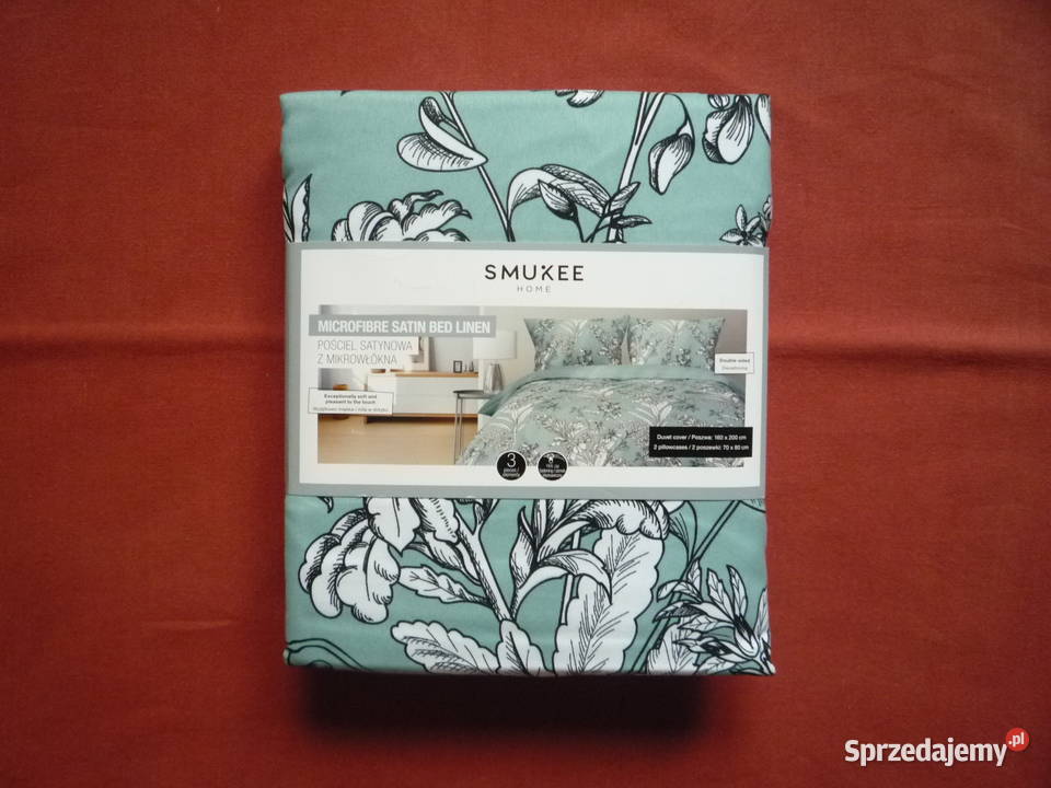 Smukee nowa zielona pościel satynowa mikrowłókno sprzedam