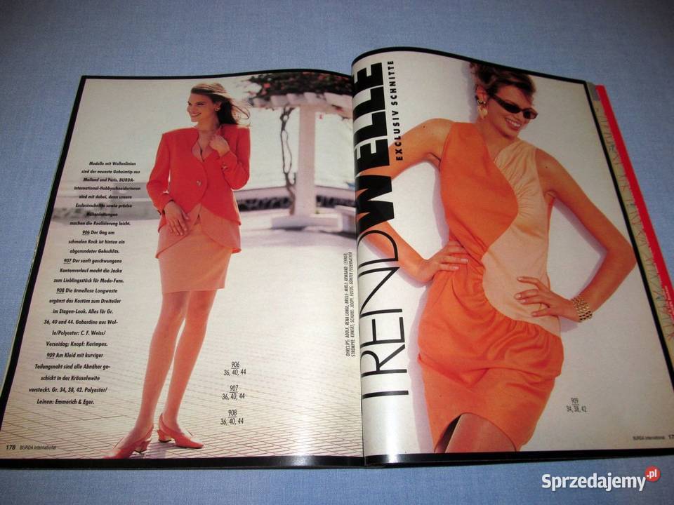 Burda International Wiosna 1992 moda szycie Skępe sprzedam