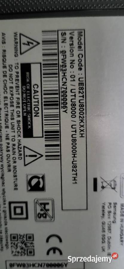 UE82TU800 SAMSUNG uszkodzony pilot orginal Zamość