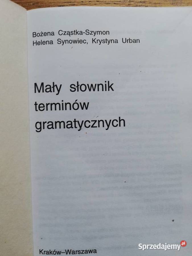 Mały słownik terminów gramatycznych rzeczowników Rok wydania 1996 Książki naukowe i popularnonaukowe Kraków