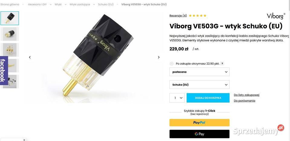 Przewód Zasilający Srebrno złoto HIEND Viborg Tarnów