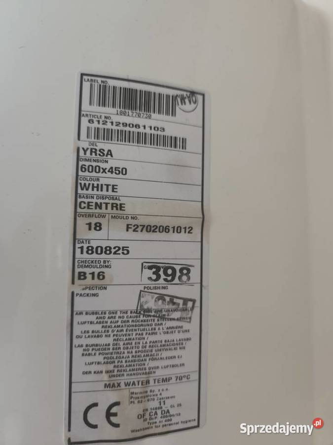 umywalna Łazienkowa Oristo nowa sprzedam