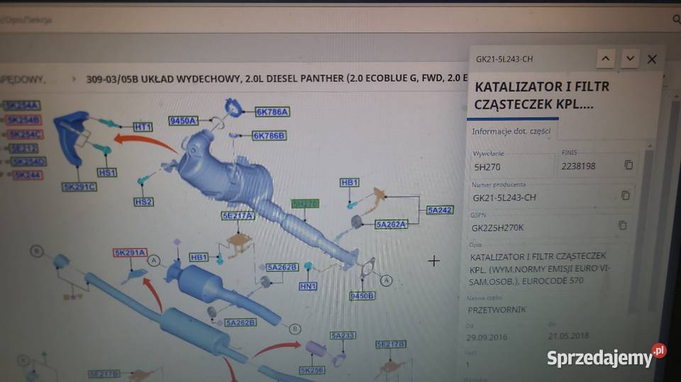DPF FORD TRANSIT COURIER 2327075 H1B15H270BE dostawcze Radom