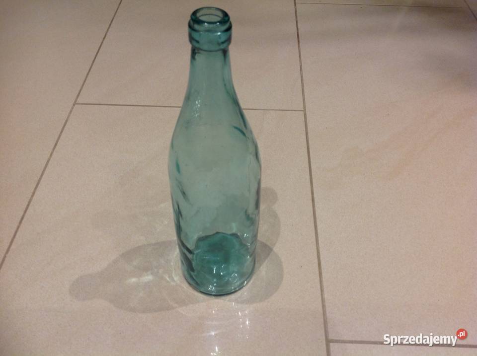 Stara Butelka Szklana Błękitne Szkło lubuskie