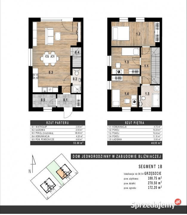 Dom w zabudowie bliźniaczej Super zachodniopomorskie Grzędzice