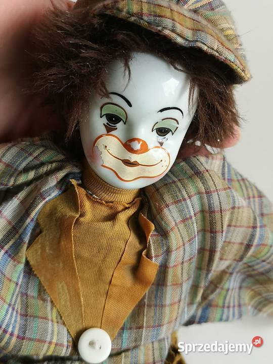 Lalka porcelanowa klaun vintage Pozostałe Toruń