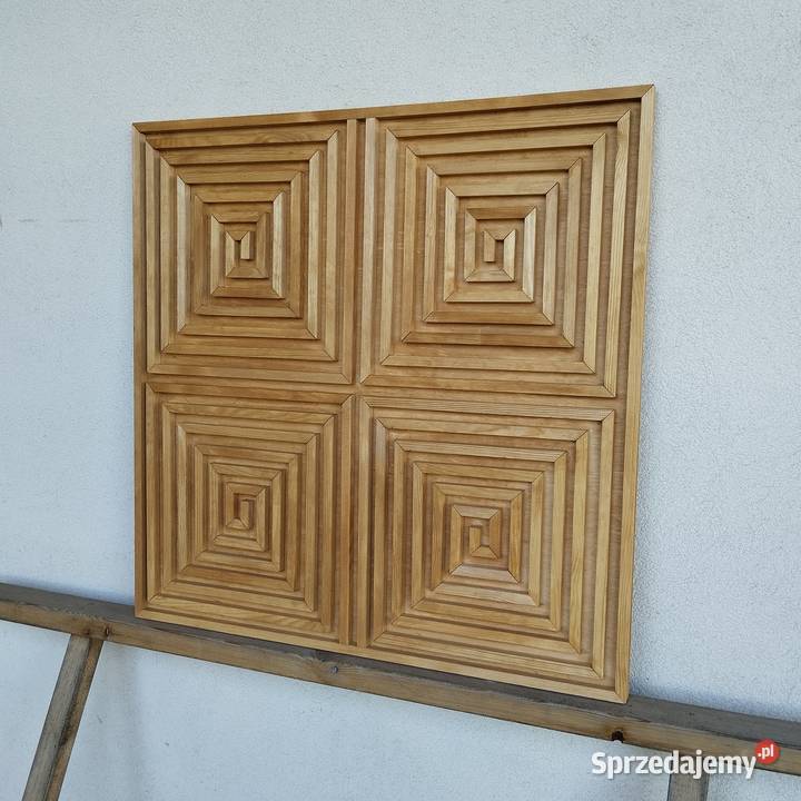 Obraz 3D z drewna dekoracja 76x76 labirynt kolor