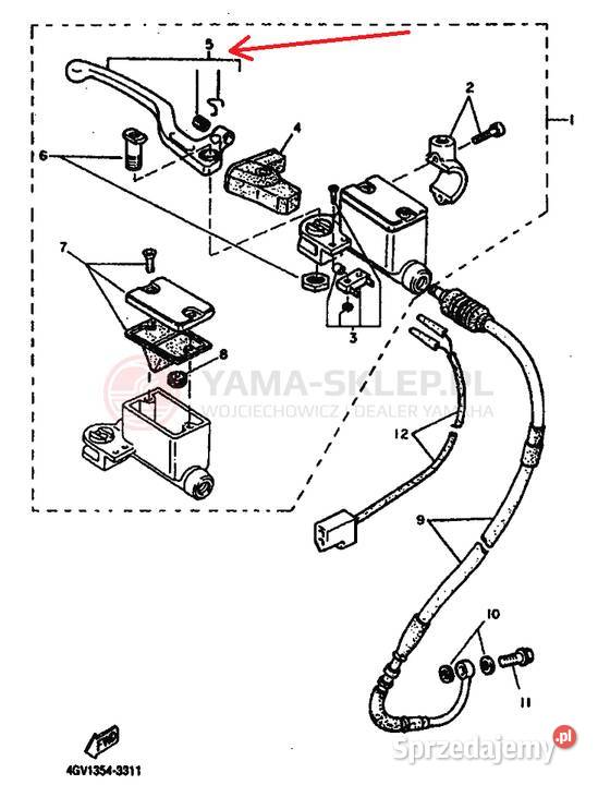 Klamka hamulcowa Yamaha TT600E 4GVH392200 Kielce