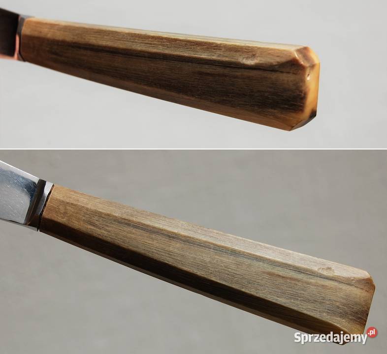 Nóż stołowy rękojeść z rogu art deco Szwajcaria Akcesoria kuchenne Lublin