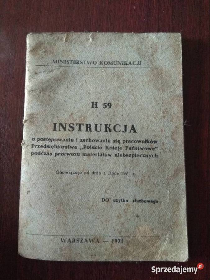 Instrukcja H59 pkp z 1971 1958 Stalowa Wola