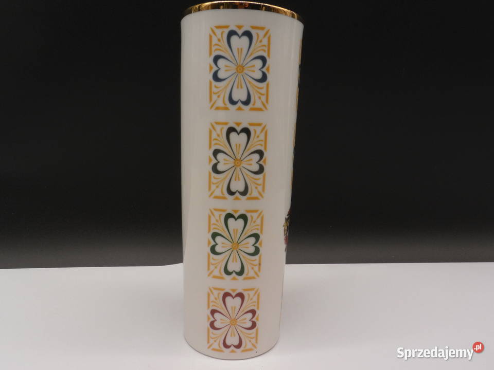 Kolekcjonerski Wazon Pamiątkowy Bad Brckenau Porcelana i szkło Raszków