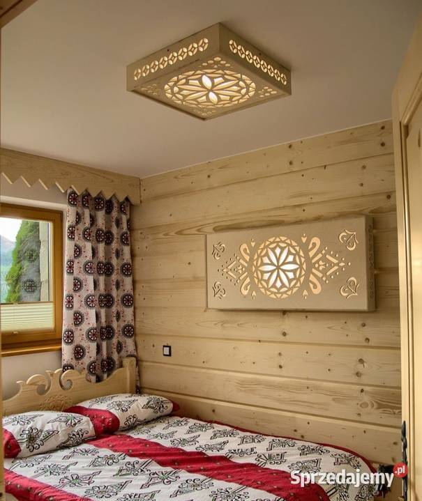 Lampa LED 6060 Styl Góralski Kwadrat Koło Poronin