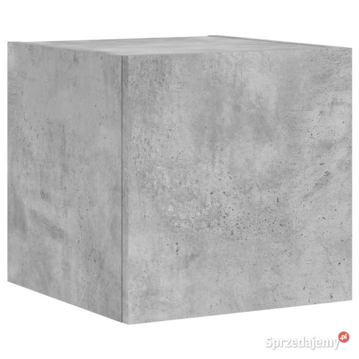 Ścienna szafka TV z LED szarość betonu 305x35x30