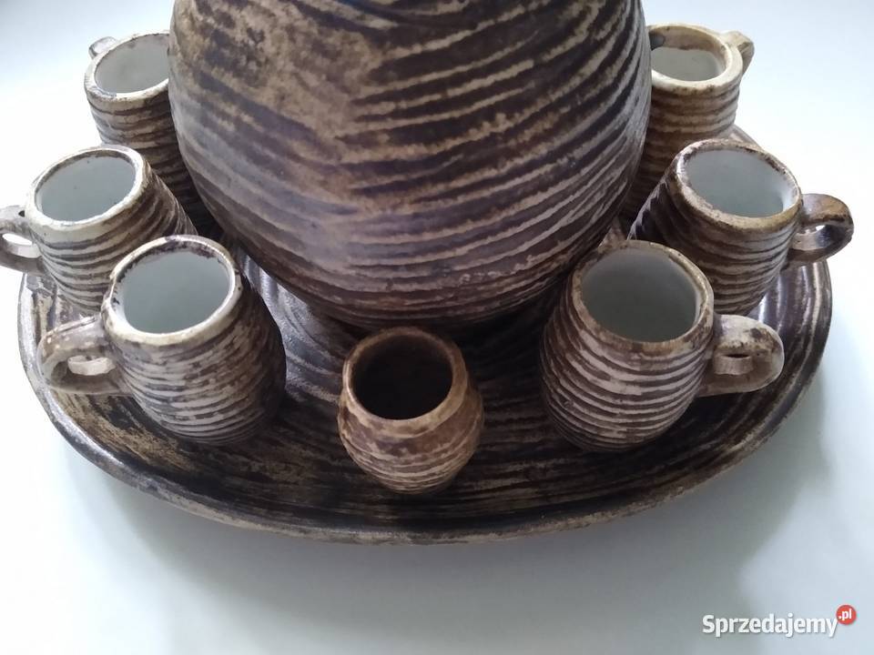 Karafka z kieliszkami Ceramika Gdańsk