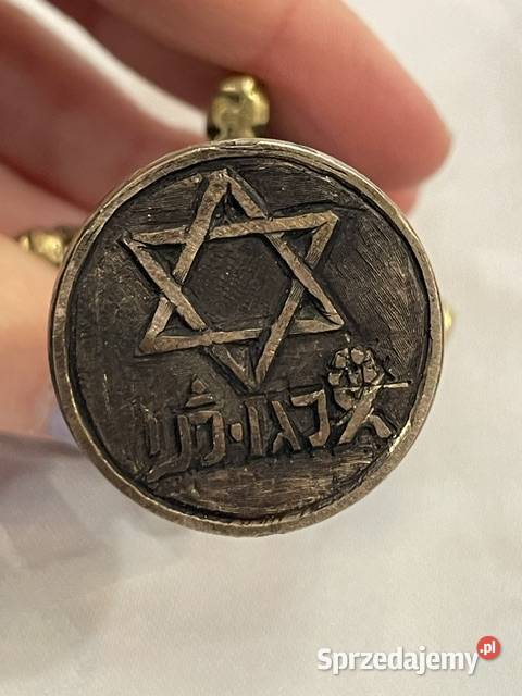 Zabytkowy mosiężny stempel z Gwiazdą Dawida i Kraków