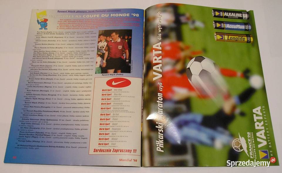 PIŁKA NOŻNA FINALIŚCI MONDIALU 98 MUNDIALU Antykwariat