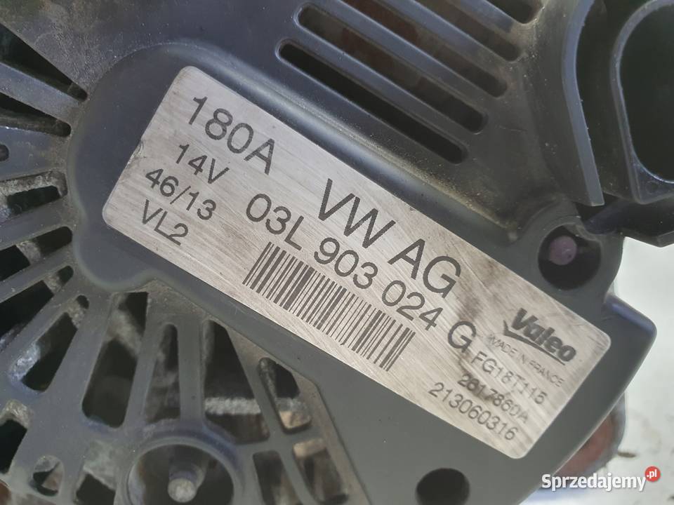 ALTERNATOR VW Transporter T5 20 TDI 180A osobowe Chełm