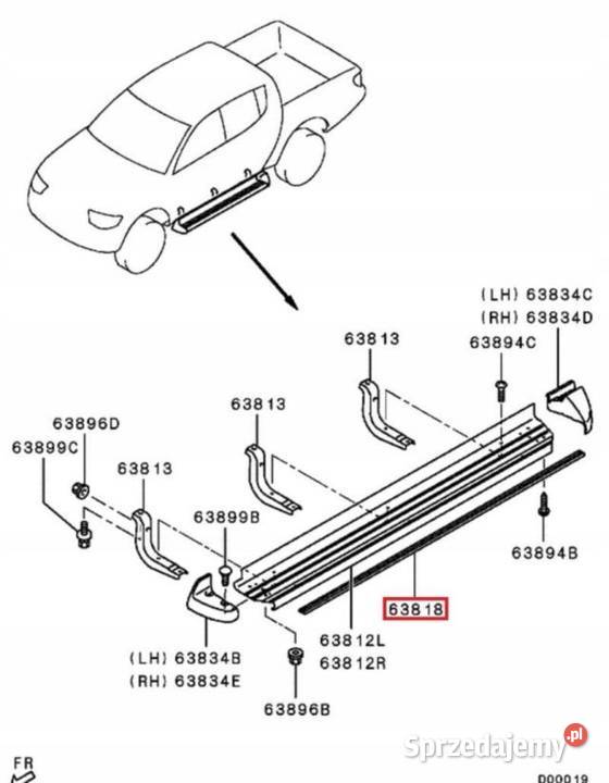 USZCZELKA PROGU MITSUBISHI L200 0509 ORYGINAŁ