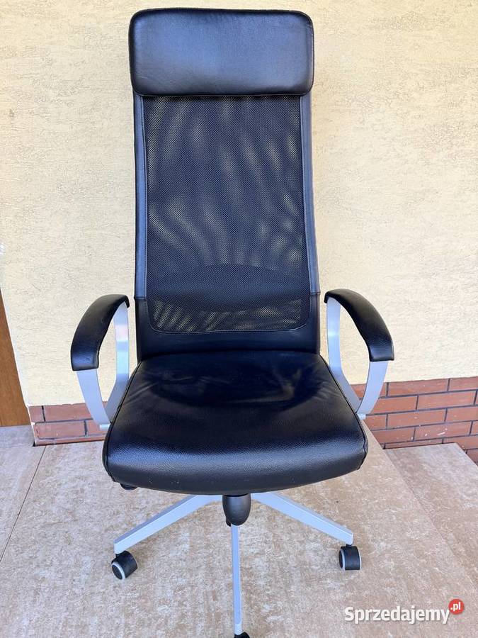 Fotel ergonomiczny biurowy Markus Ikea skóra Sulbiny